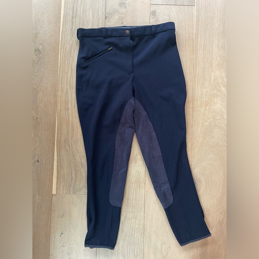 Tuff Rider full seat navy breeches with Velcro, size 34